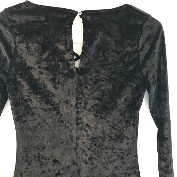 Hollister mini dress velvet black women S Y2K dark romantic flutter sleeves goth - Picture 5 of 6